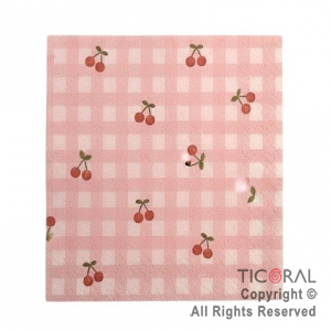 SERVILLETA PREMIUM CUADRILLE CHERRY 25X25 x 20